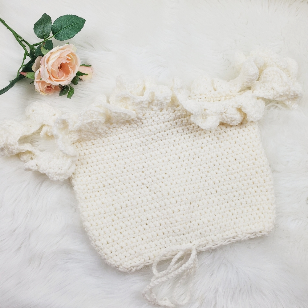 Very Cute Handmade Off Shoulder Crochet Crop Top